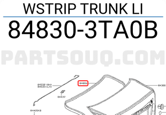 Nissan 848303TA0B WSTRIP TRUNK LI