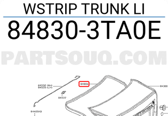 Nissan 848303TA0E WSTRIP TRUNK LI