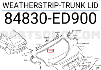 Nissan 84830ED900 WEATHERSTRIP-TRUNK LID
