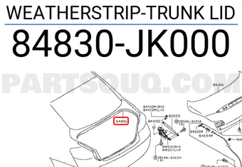 Nissan 84830JK000 WEATHERSTRIP-TRUNK LID