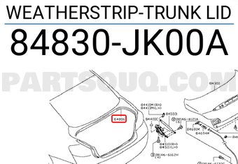 Nissan 84830JK00A WEATHERSTRIP-TRUNK LID
