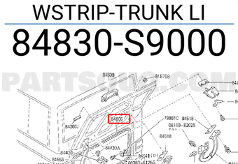 Nissan 84830S9000 WSTRIP-TRUNK LI