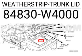 Nissan 84830W4000 WEATHERSTRIP-TRUNK LID