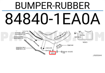 Nissan 848401EA0A BUMPER-RUBBER