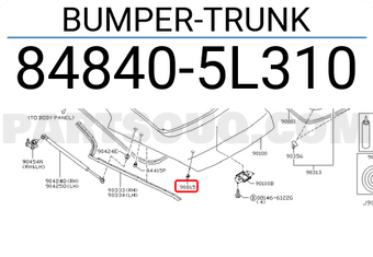 Nissan 848405L310 BUMPER-TRUNK
