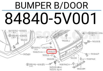 Nissan 848405V001 BUMPER B/DOOR