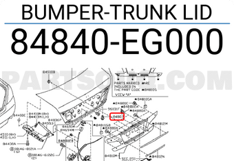 Nissan 84840EG000 BUMPER-TRUNK LID