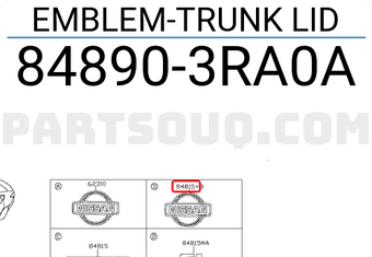 Nissan 848903RA0A EMBLEM-TRUNK LID