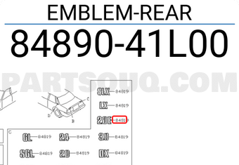 Nissan 8489041L00 EMBLEM-REAR