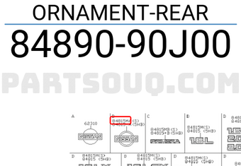 Nissan 8489090J00 ORNAMENT-REAR
