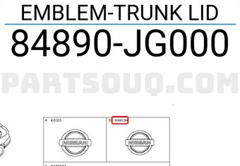 Nissan 84890JG000 EMBLEM-TRUNK LID