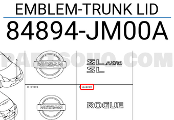 Nissan 84894JM00A EMBLEM-TRUNK LID