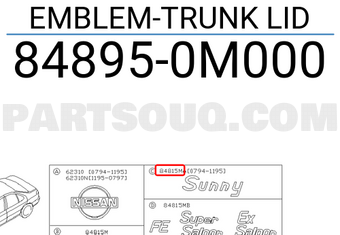 Nissan 848950M000 EMBLEM-TRUNK LID