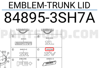 Nissan 848953SH7A EMBLEM-TRUNK LID