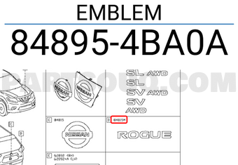 Nissan 848954BA0A EMBLEM