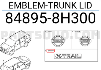 Nissan 848958H300 EMBLEM-TRUNK LID