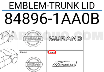 Nissan 848961AA0B EMBLEM-TRUNK LID