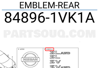 Nissan 848961VK1A EMBLEM-REAR