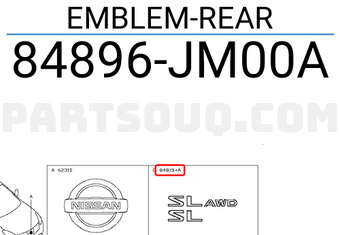 Nissan 84896JM00A EMBLEM-REAR