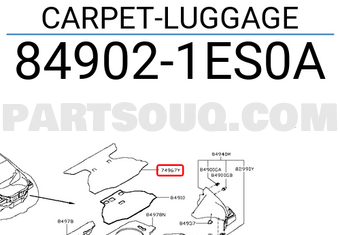 Nissan 849021ES0A CARPET-LUGGAGE