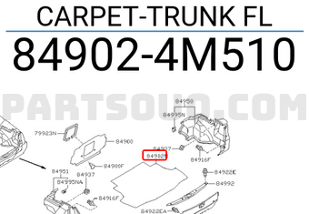 Nissan 849024M510 CARPET-TRUNK FL