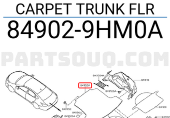Nissan 849029HM0A CARPET TRUNK FLR
