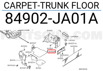 Nissan 84902JA01A CARPET-TRUNK FLOOR