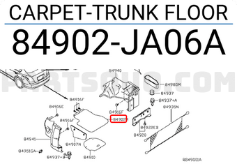 Nissan 84902JA06A CARPET-TRUNK FLOOR