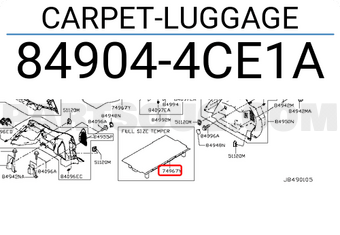 Nissan 849044CE1A CARPET-LUGGAGE