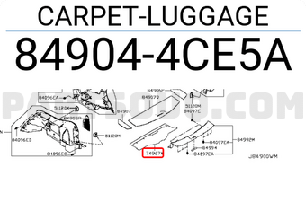 Nissan 849044CE5A CARPET-LUGGAGE