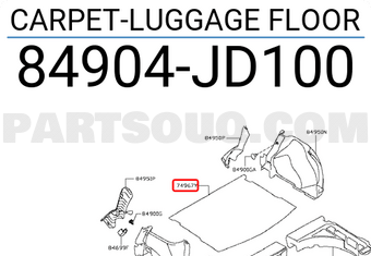 Nissan 84904JD100 CARPET-LUGGAGE FLOOR