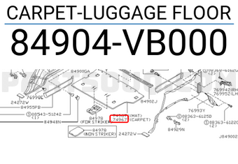 Nissan 84904VB000 CARPET-LUGGAGE FLOOR