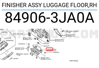 Nissan 849063JA0A FINISHER ASSY LUGGAGE FLOOR,RH
