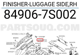 Nissan 849067S002 FINISHER-LUGGAGE SIDE,RH