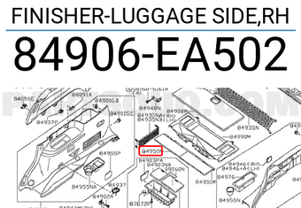 Nissan 84906EA502 FINISHER-LUGGAGE SIDE,RH