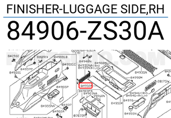 Nissan 84906ZS30A FINISHER-LUGGAGE SIDE,RH