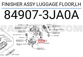 Nissan 849073JA0A FINISHER ASSY LUGGAGE FLOOR,LH