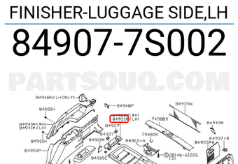 Nissan 849077S002 FINISHER-LUGGAGE SIDE,LH