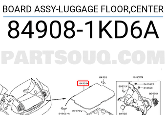 Nissan 849081KD6A BOARD ASSY-LUGGAGE FLOOR,CENTER
