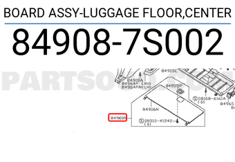 Nissan 849087S002 BOARD ASSY-LUGGAGE FLOOR,CENTER