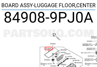 Nissan 849089PJ0A BOARD ASSY-LUGGAGE FLOOR,CENTER