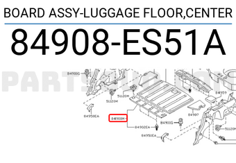 Nissan 84908ES51A BOARD ASSY-LUGGAGE FLOOR,CENTER