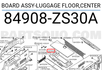 Nissan 84908ZS30A BOARD ASSY-LUGGAGE FLOOR,CENTER