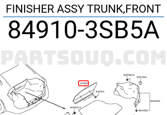 Nissan 849103SB5A FINISHER ASSY TRUNK,FRONT