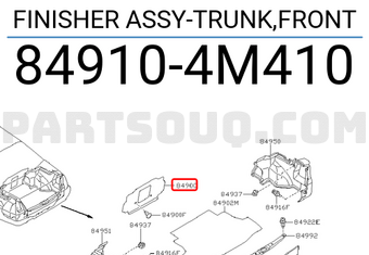 Nissan 849104M410 FINISHER ASSY-TRUNK,FRONT