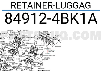 Nissan 849124BK1A RETAINER-LUGGAG