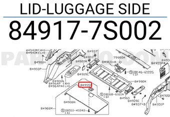 Nissan 849177S002 LID-LUGGAGE SIDE