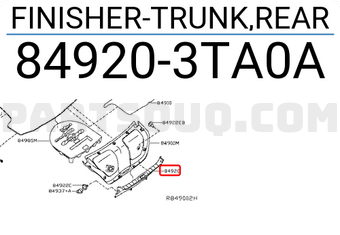 Nissan 849203TA0A FINISHER-TRUNK,REAR