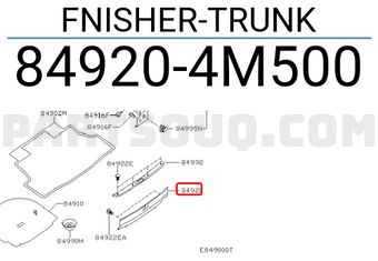 Nissan 849204M500 FNISHER-TRUNK