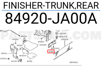 Nissan 84920JA00A FINISHER-TRUNK,REAR